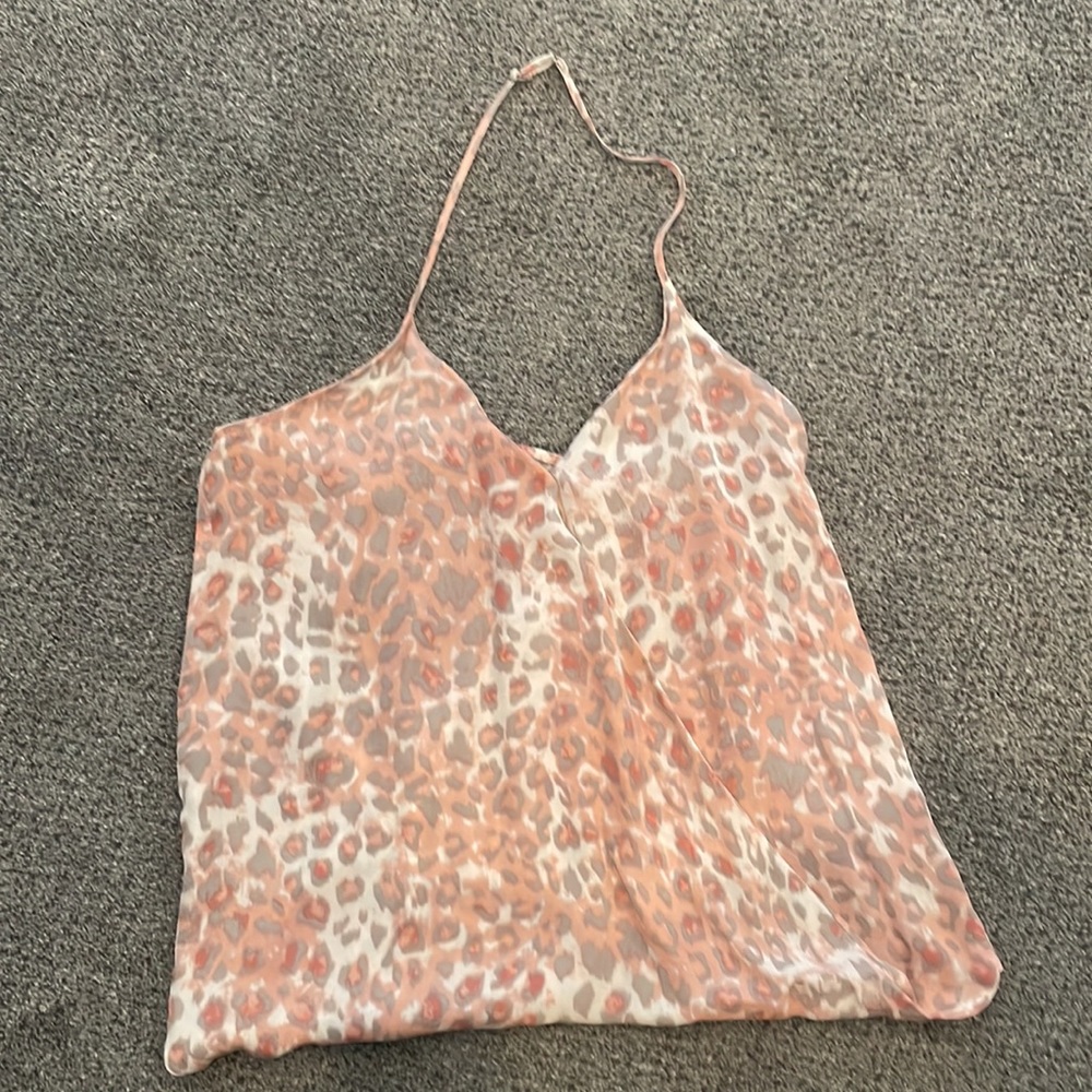 Parker wrap pink grey leopard print halter tank top size xs camisole. Mob wife
